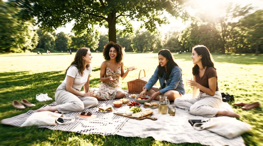 AI-generated picnic with Lens Imitation