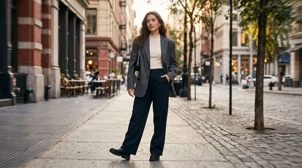 AI-generated street portrait with Lens Imitation